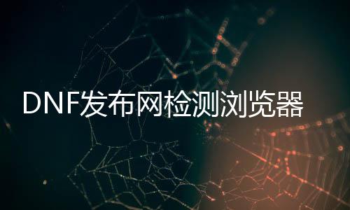 DNF发布网检测欣赏器（dnf检测文件是哪个）
